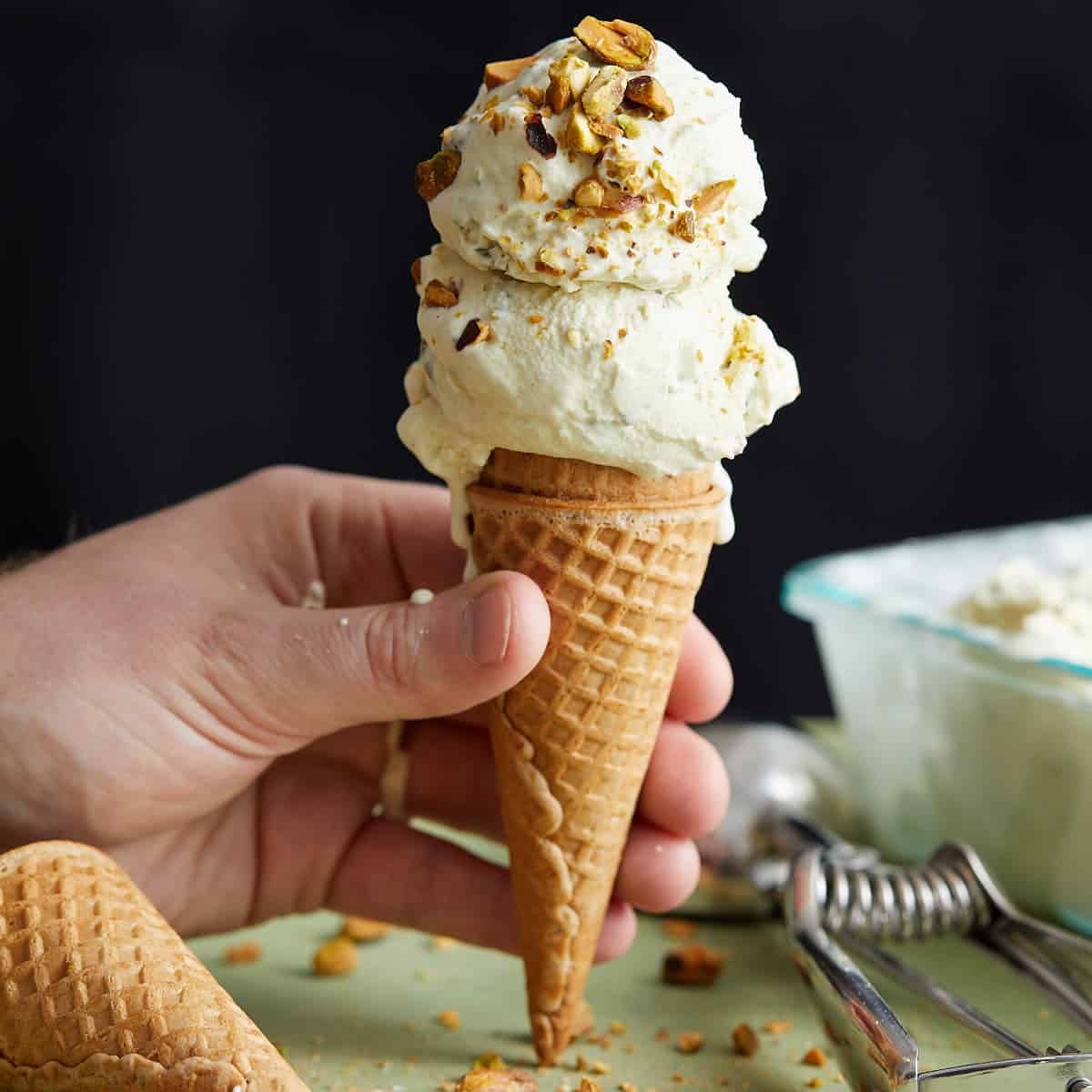 No Egg Pistachio Ice Cream
