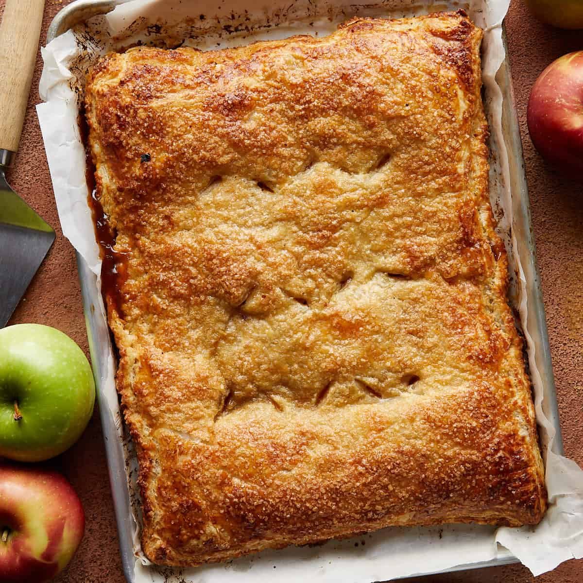 Easy Puff Pastry Apple Pie (Slab Style)