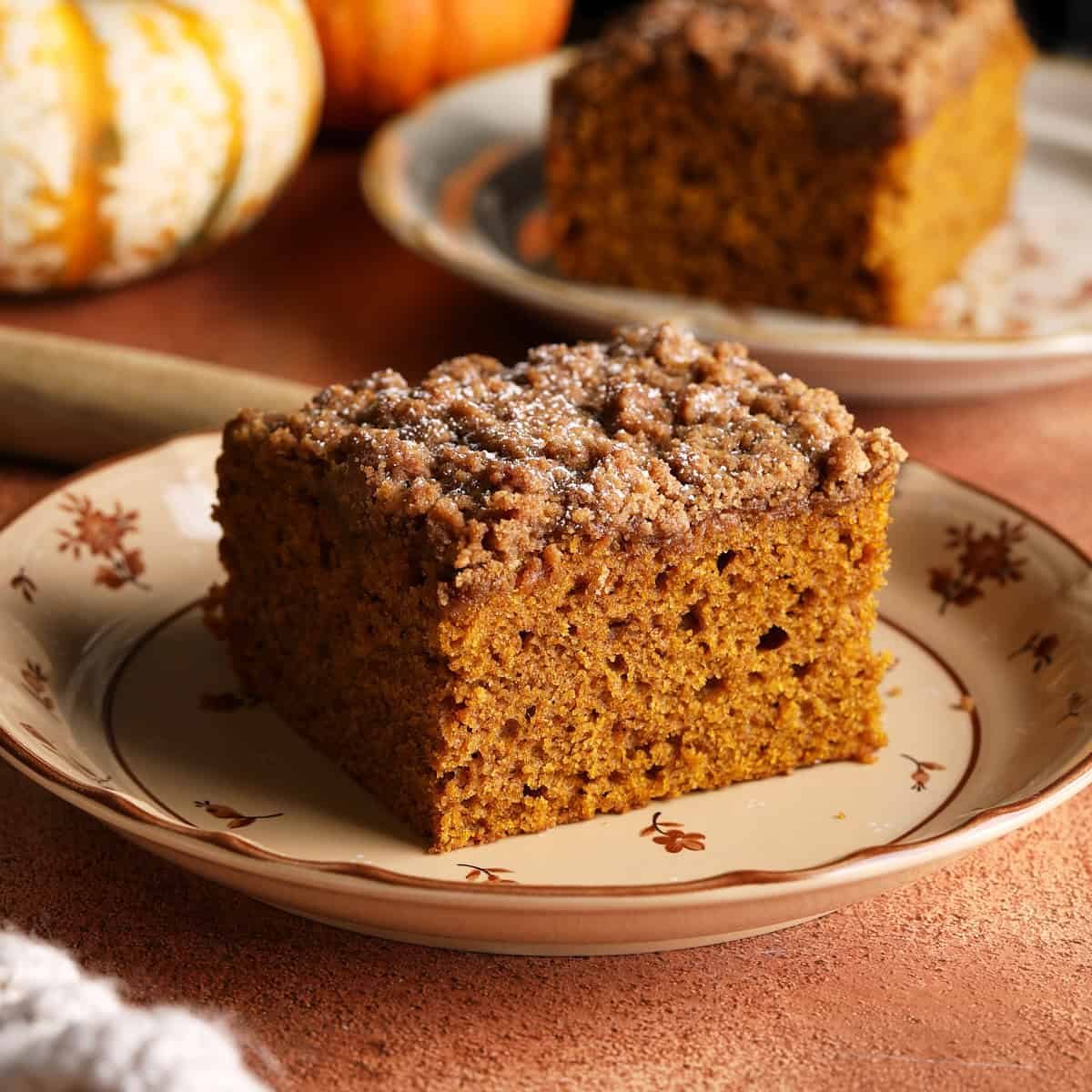 Pumpkin Coffee Cake with Crumb Topping