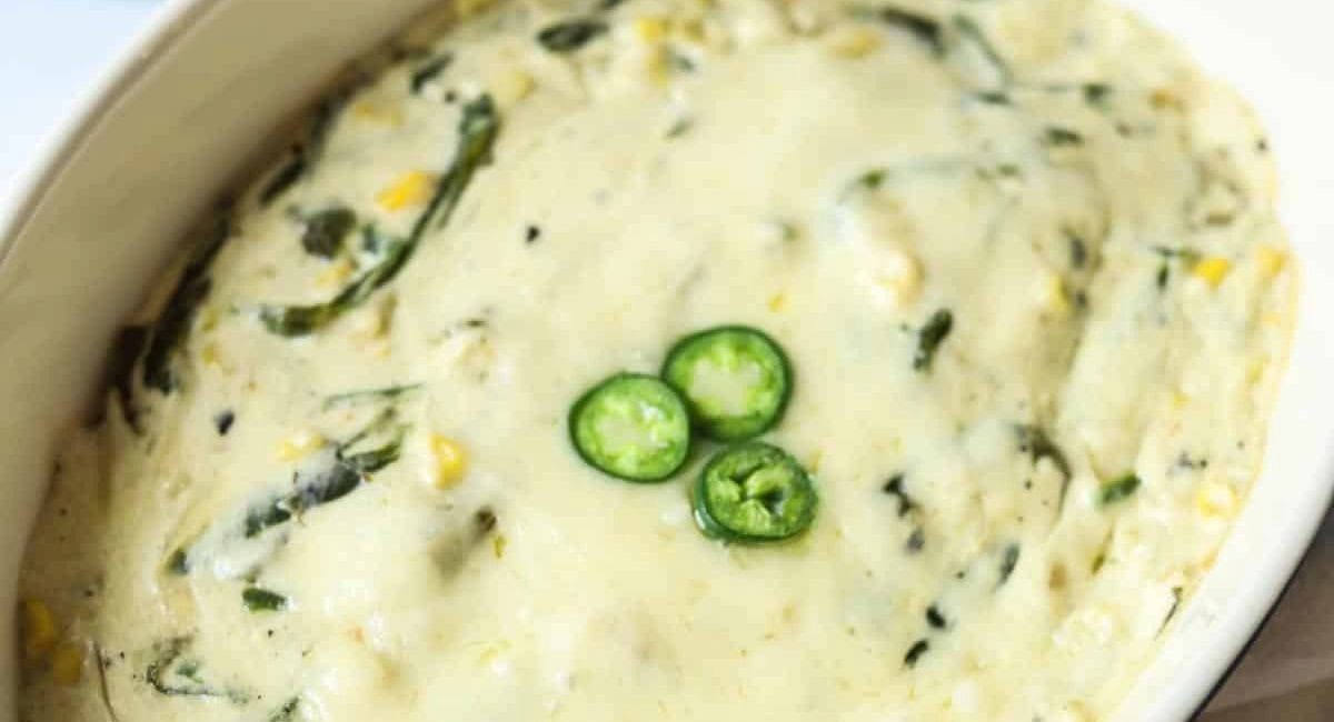 Overhead image of rajas con creama recipe.