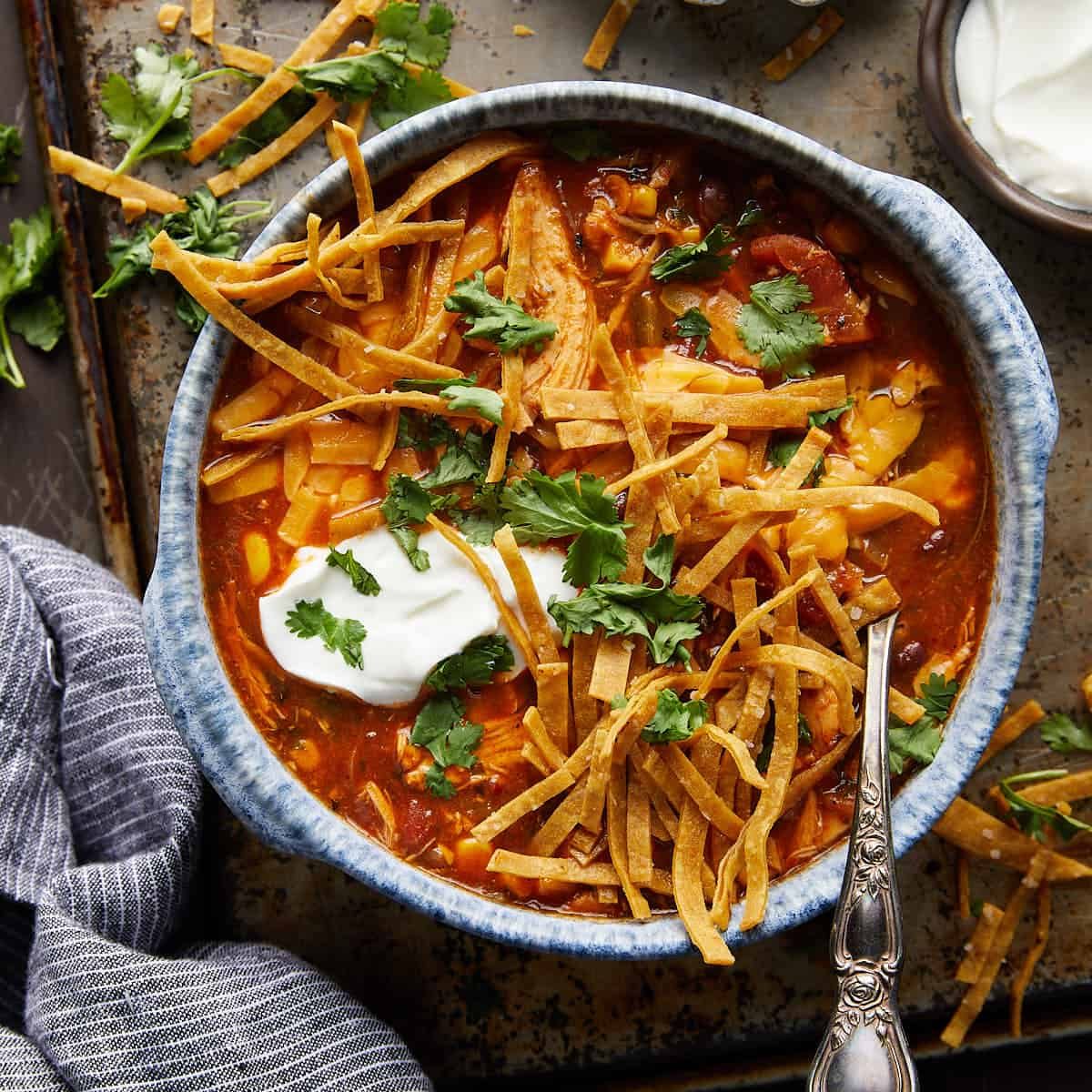Chicken Tortilla Soup with Rotisserie Chicken