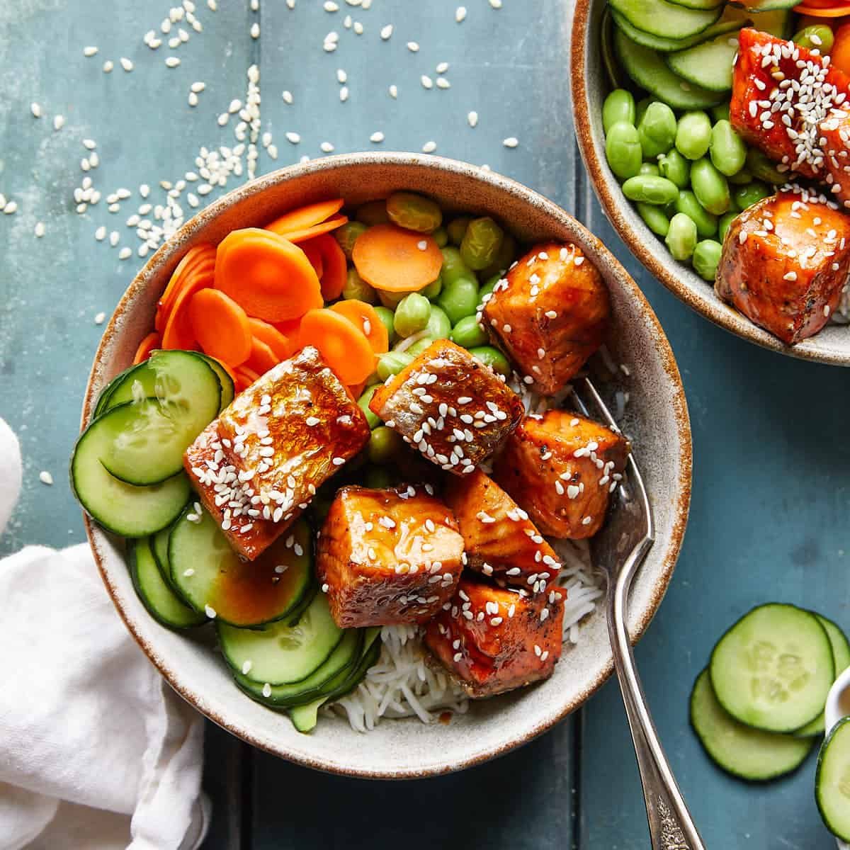 Easy Teriyaki Salmon Rice Bowl