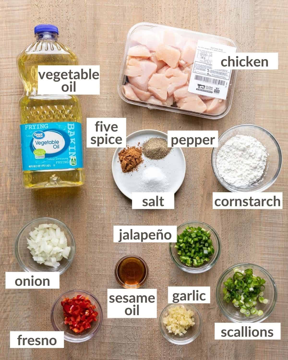 ingredients needed for salt and pepper chicken