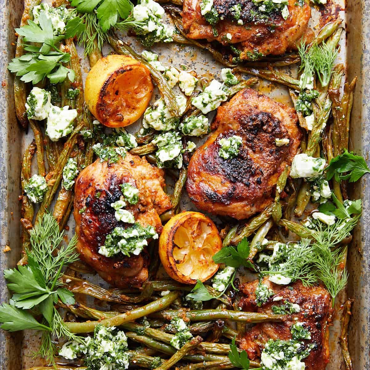 Sheet Pan Chicken & Green Beans Dinner