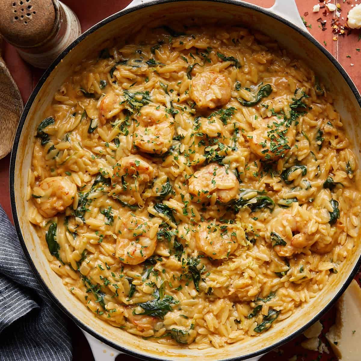 One Pan Shrimp Orzo with Lemon Recipe