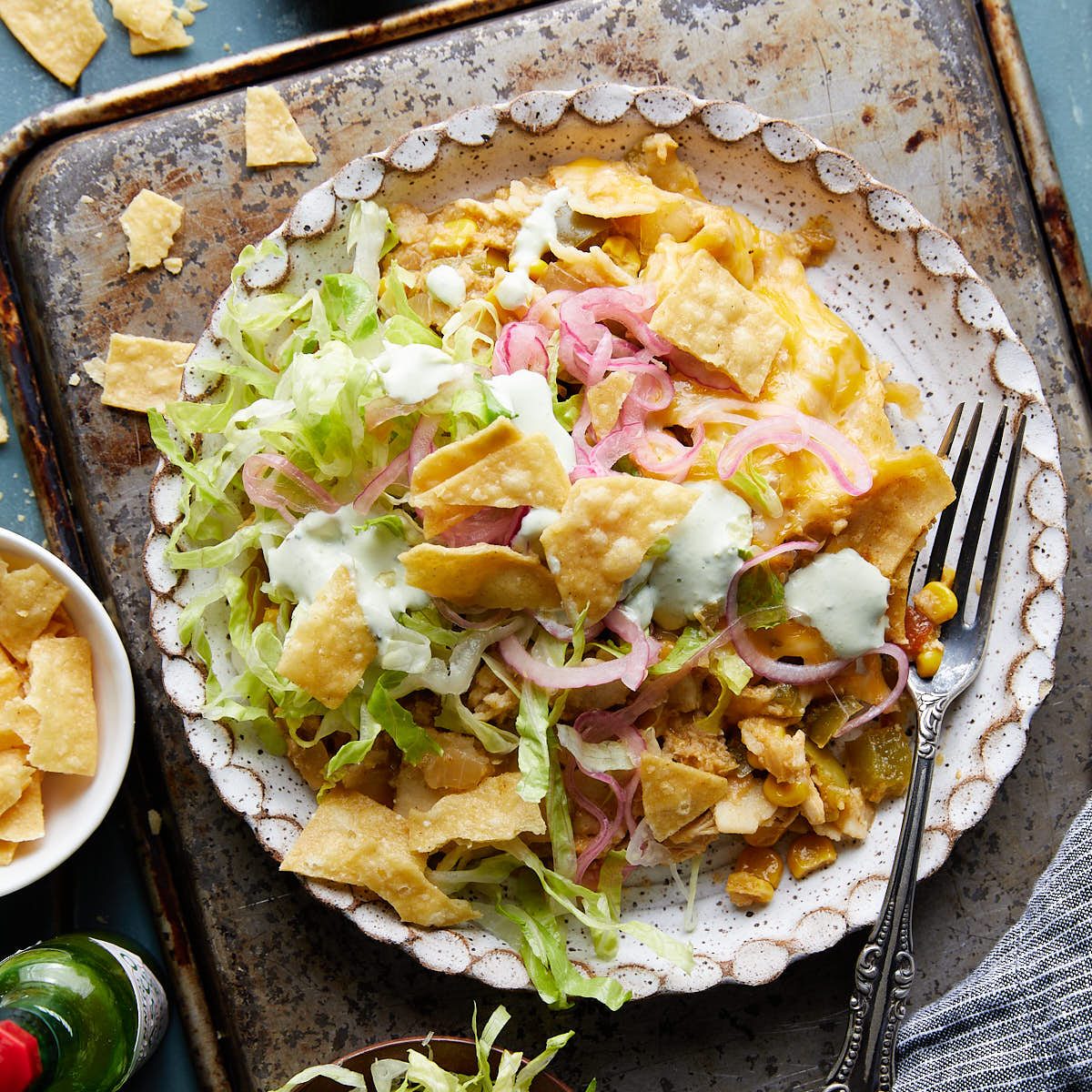 Slow Cooker Chicken Enchilada Casserole