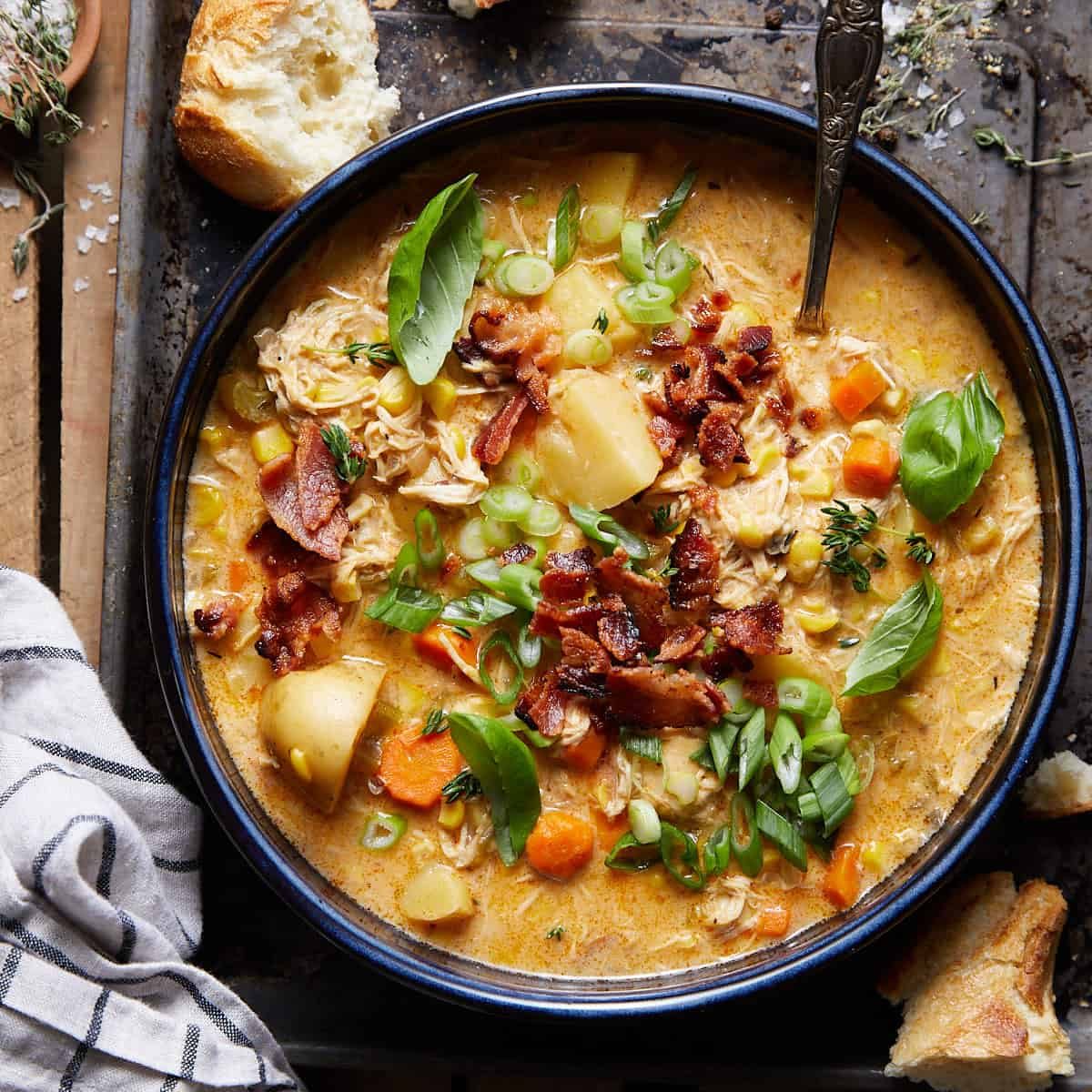 Slow Cooker Creamy Chicken and Corn Soup