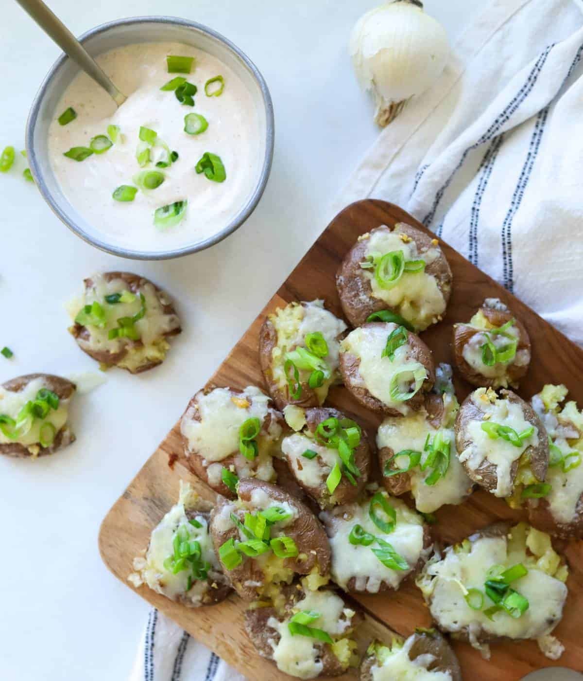 Smashed Potatoes with Cheese