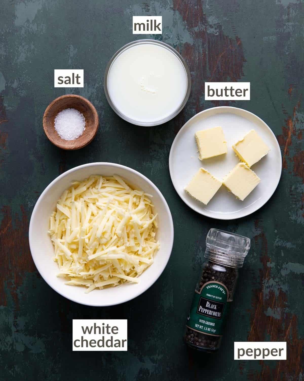 overhead of ingredients for potatoes