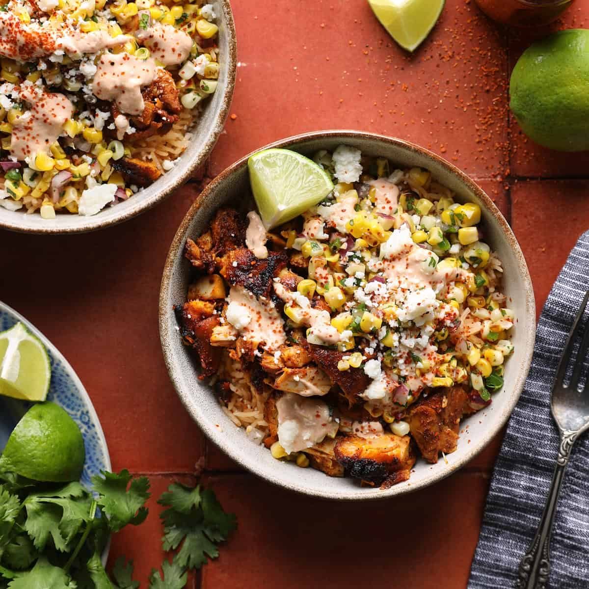 Easy Street Corn Chicken Rice Bowls
