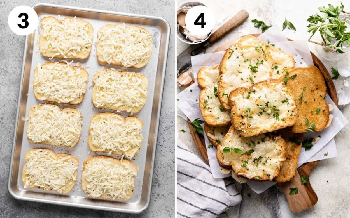 steps 3 & 4 bread with cheese on top