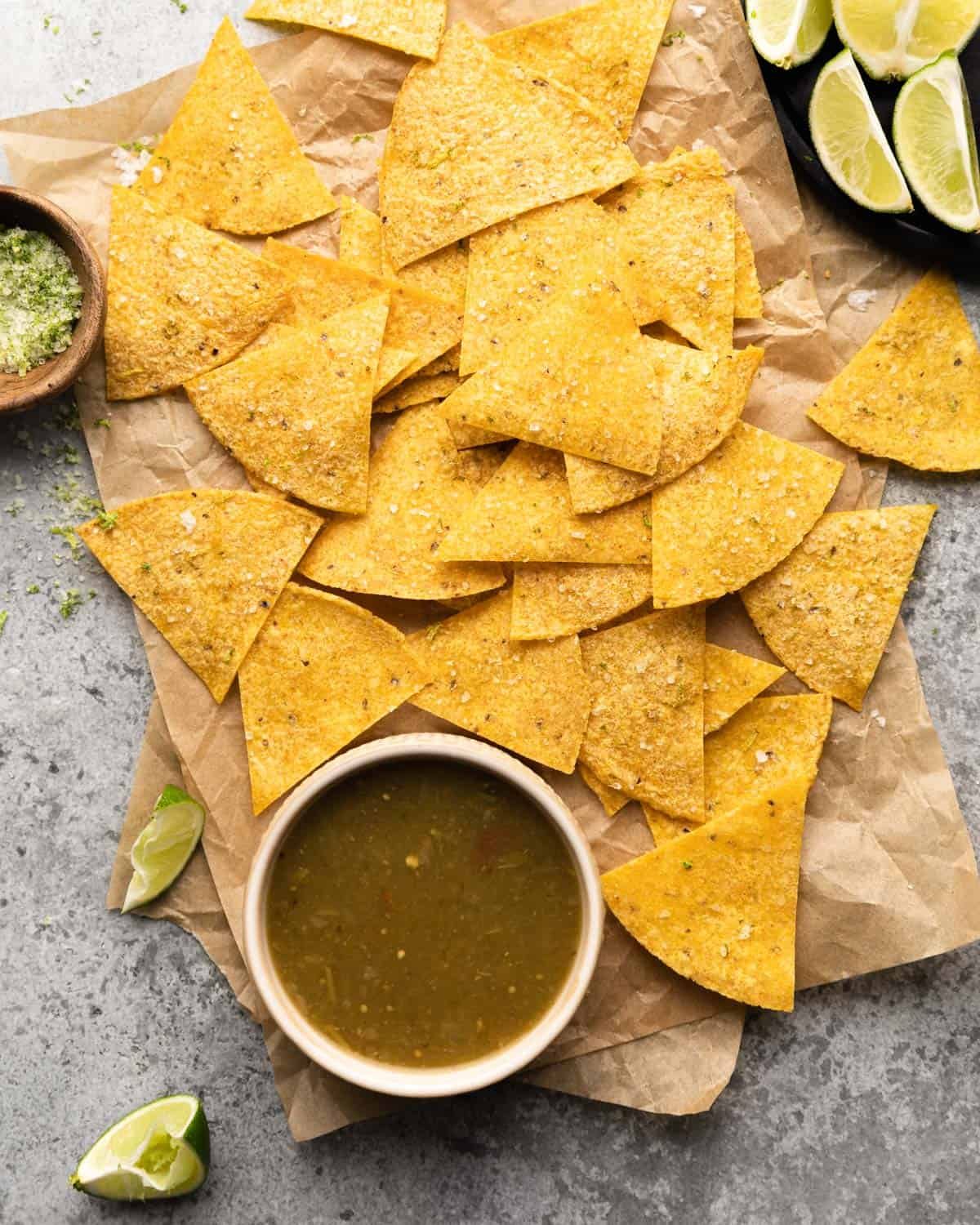 overhead shot of chips
