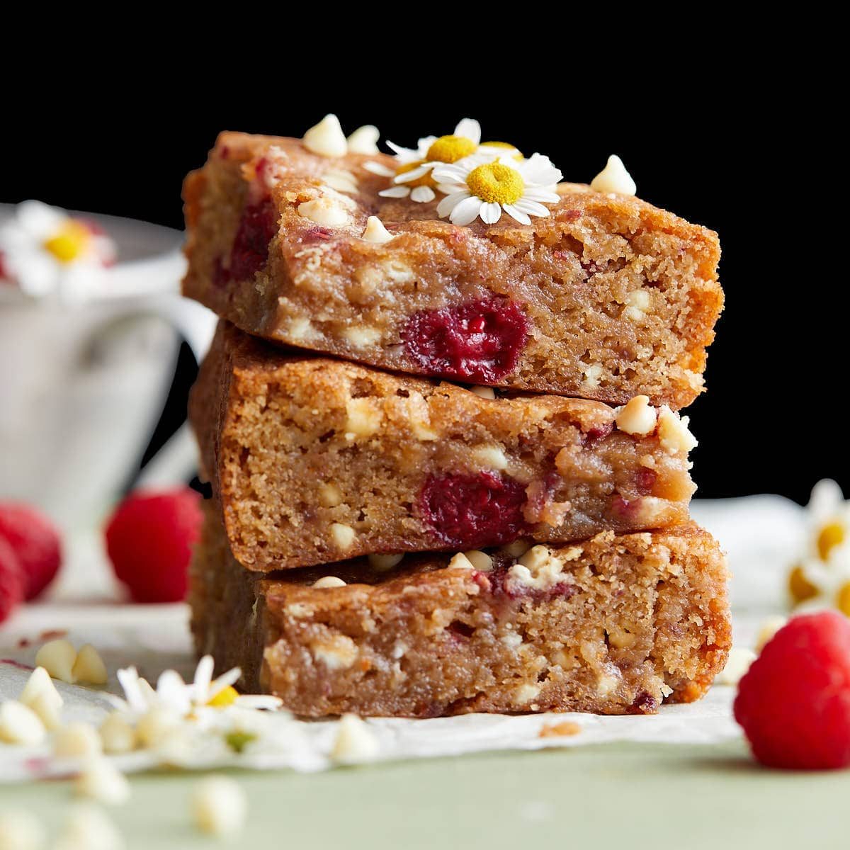 White Chocolate and Raspberry Blondies