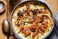 Golden Cheesy Air Fryer Scalloped Potatoes