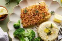 Crispy Panko Halibut with Zesty Lemon Parmesan