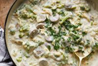 One Pan Creamy Chicken Sausage Orzo