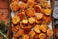 Golden Roasted Sweet Potatoes with Parmesan and Fresh Herbs