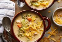 Protein Packed Chicken Broccoli Cheddar Soup
