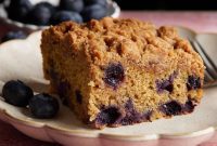 Tangy Greek Yogurt Blueberry Coffee Cake with Buttery Streusel