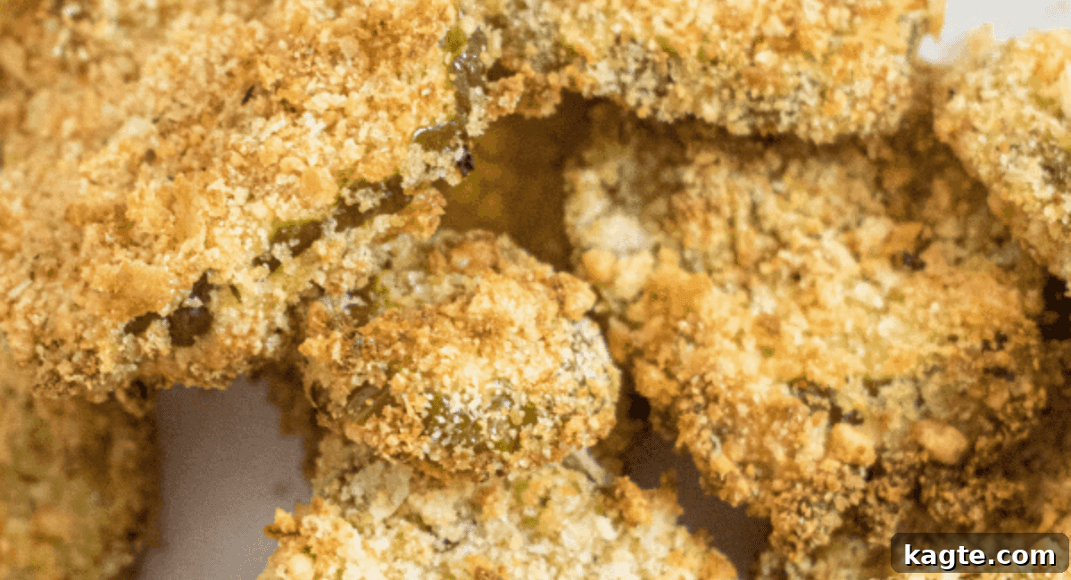 Crispy fried pickles fresh out of the air fryer.