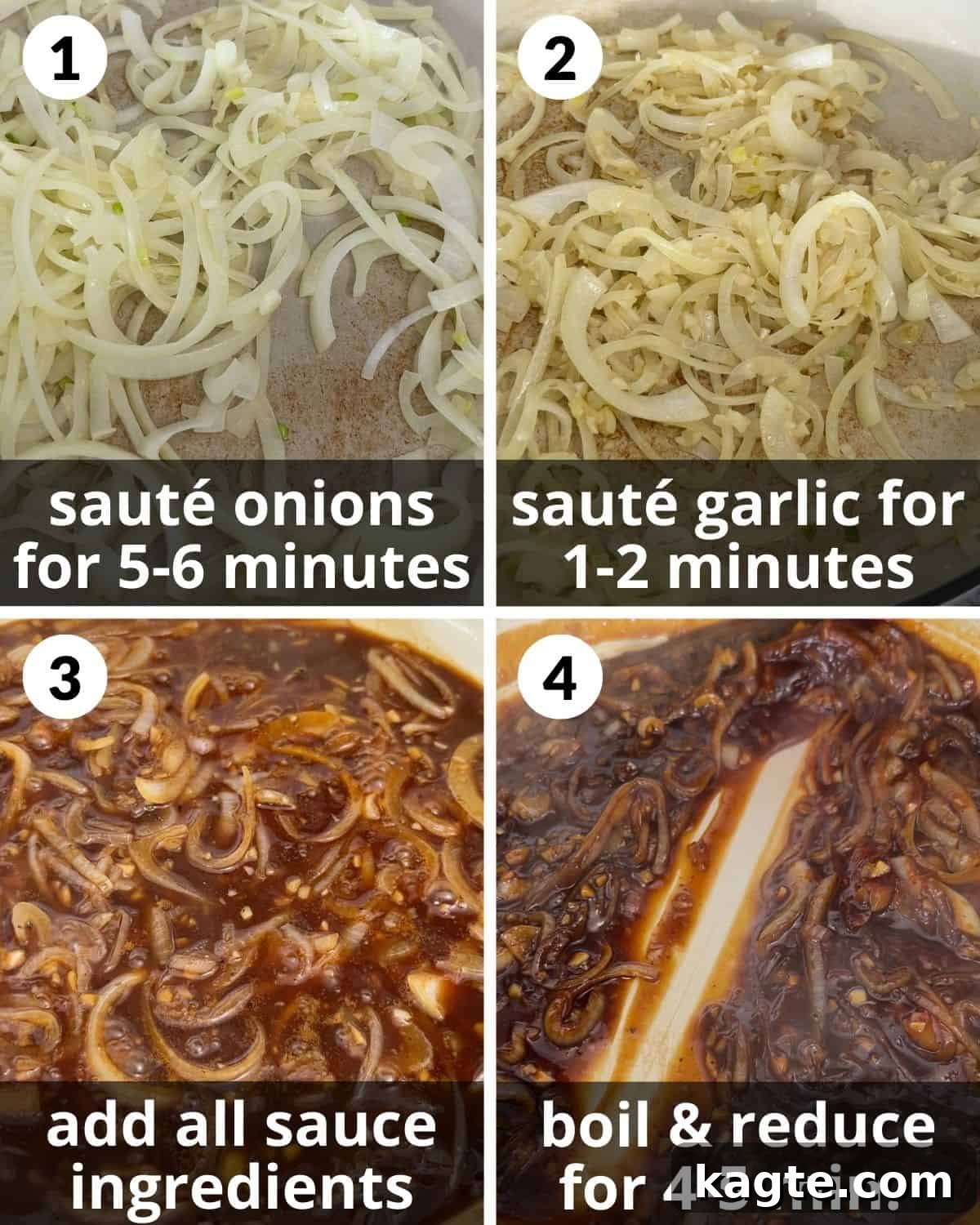 The initial step of sautéing onions and garlic in a Dutch oven to build the flavor base for the BBQ chicken.