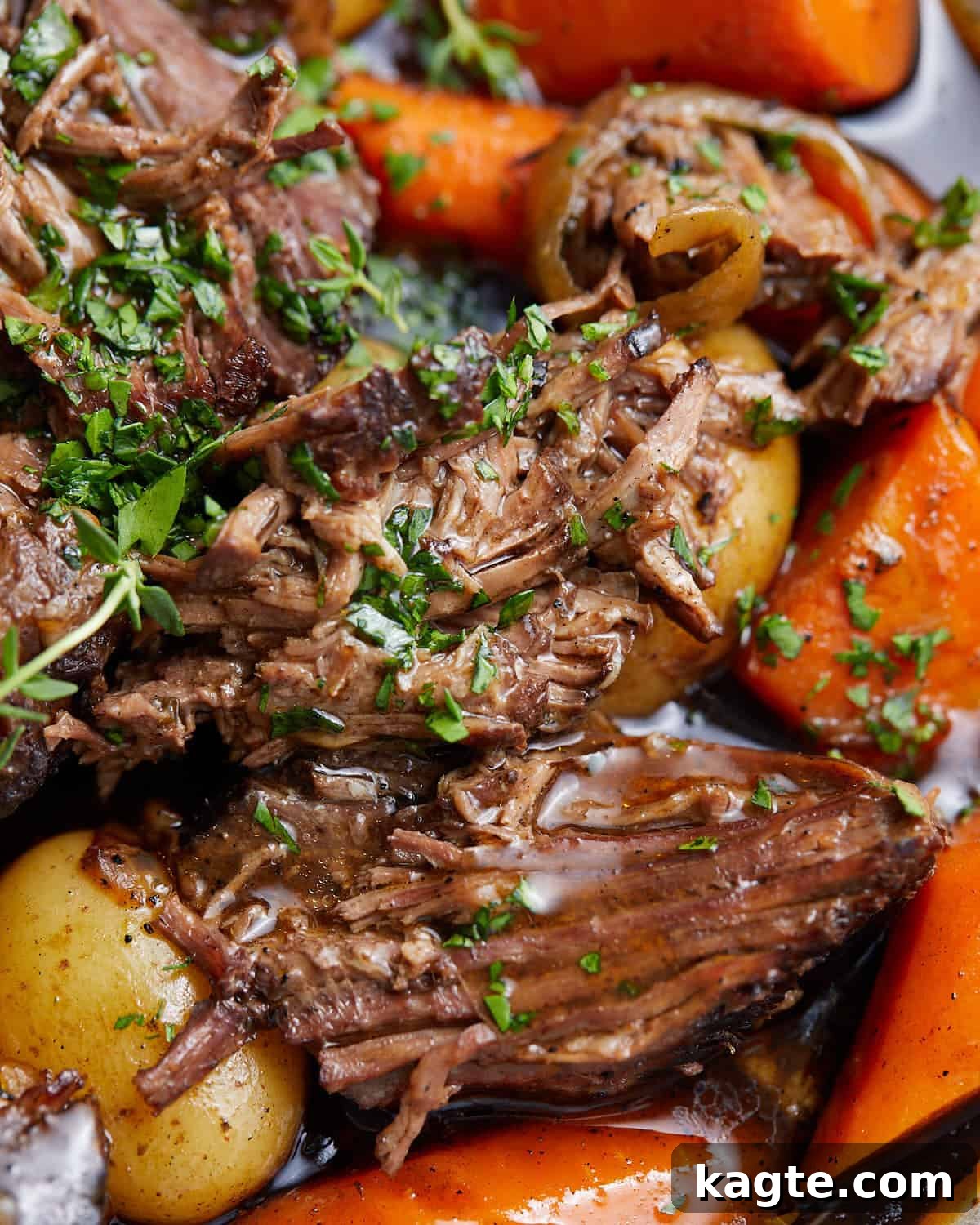 Homestyle Wine-Free Pot Roast 6 Up close image of old fashioned pot roast.