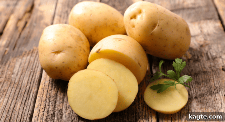 10 Flavorful Mushroom Alternatives 5 Assorted potatoes with and without skin, some sliced.