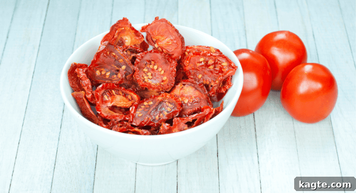 10 Flavorful Mushroom Alternatives 7 Bowl of vibrant red sun-dried tomatoes.