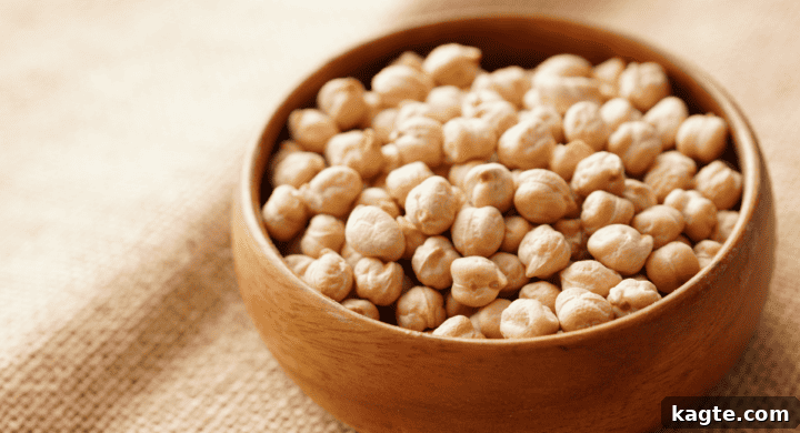 10 Flavorful Mushroom Alternatives 9 Cooked chickpeas in a bowl.