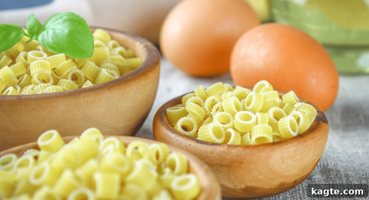 No Orzo? No Problem! 20 Clever Substitutes 21 Up close image of tubettini pasta in brown bowls.