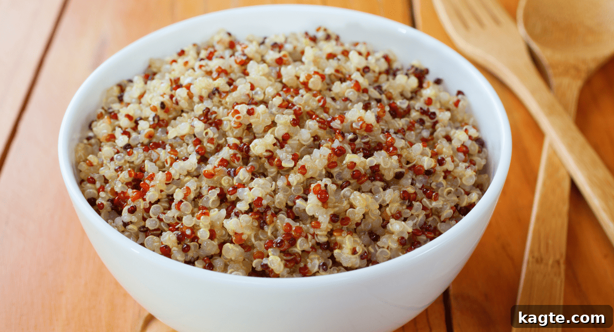 No Orzo? No Problem! 20 Clever Substitutes 7 Image of quinoa in white bowl.