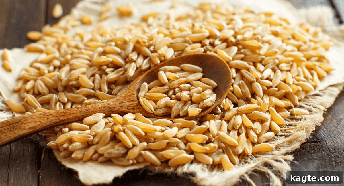 No Orzo? No Problem! 20 Clever Substitutes 9 Image of kamut in wooden sppon.