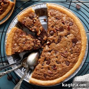Chocolate Chip Cookie Pie slice ready to be served