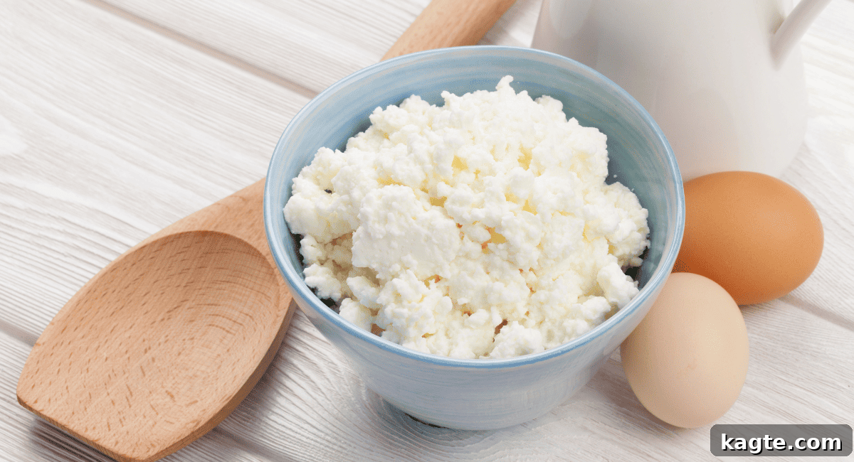 10 Perfect Feta Cheese Swaps 5 Overhead photo of cottage cheese.