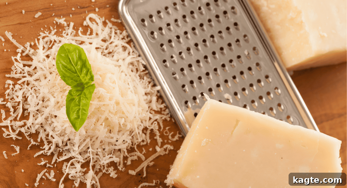 10 Perfect Feta Cheese Swaps 8 Overhead image of parmesan cheese.