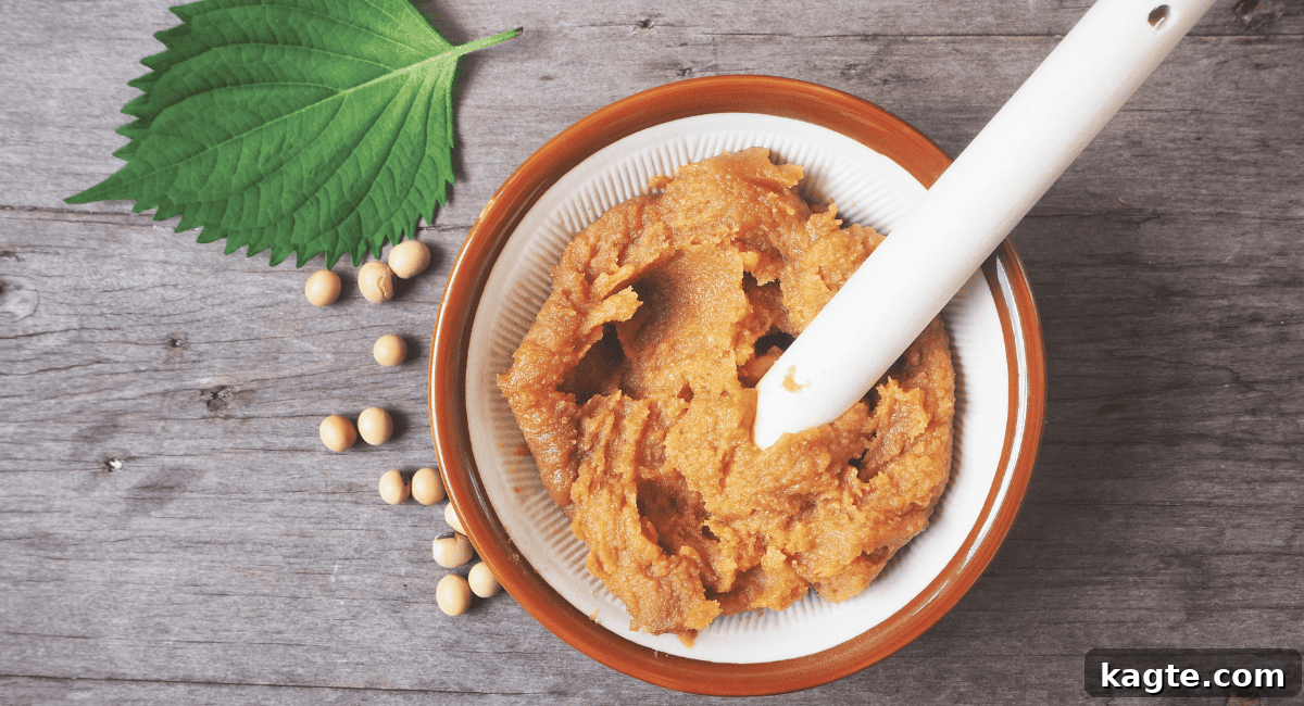 Worcestershire Sauce Swaps: Flavorful Alternatives 8 Overhead image of miso paste.
