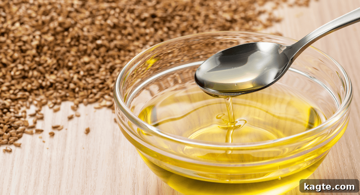 Beyond Canola: 10 Ingenious Baking Oil Swaps 6 Up close image of flaxseed oil.