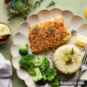 Baked Halibut with Lemon Parmesan Panko