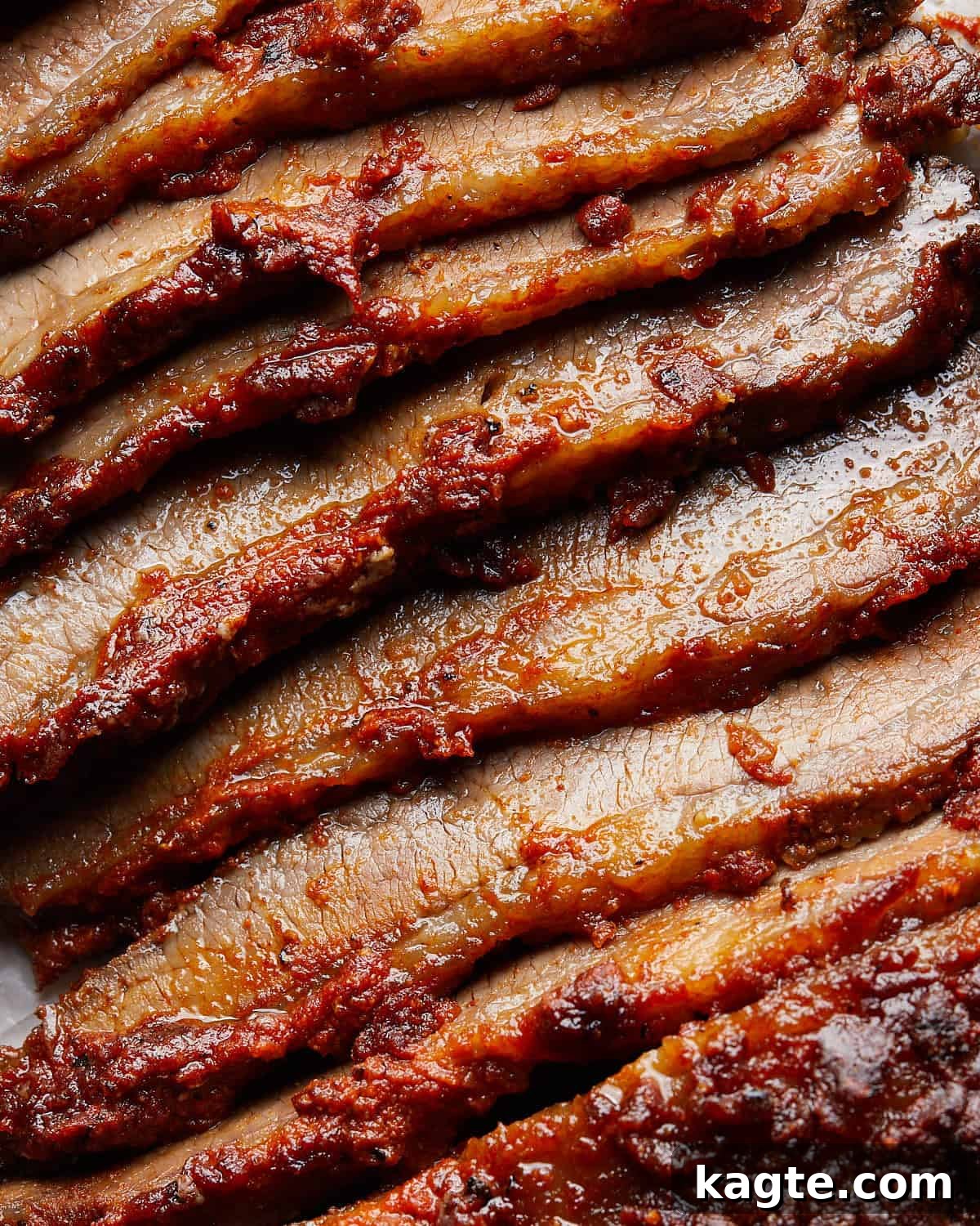 Up close image of oven baked brisket.