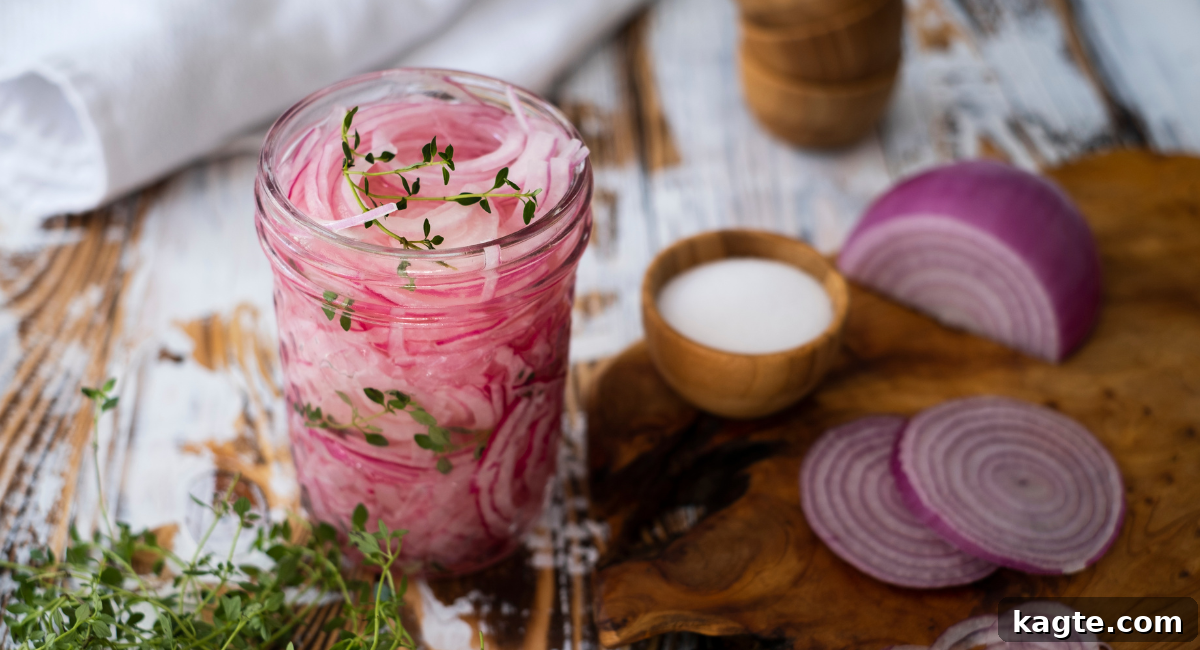Quick & Delicious 20 Fish Taco Topping Ideas 4 Overhead image of pickled onions.