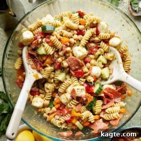 A smaller image of healthy Italian pasta salad.