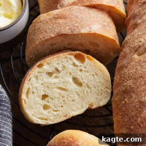 Homemade French Bread on a wire rack