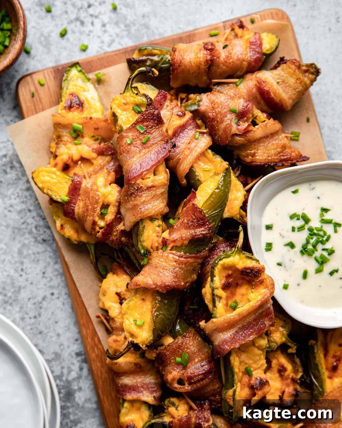 Golden Air Fryer Bacon-Wrapped Jalapeño Poppers 2 Overhead image of air fryer bacon wrapped jalapeno poppers.