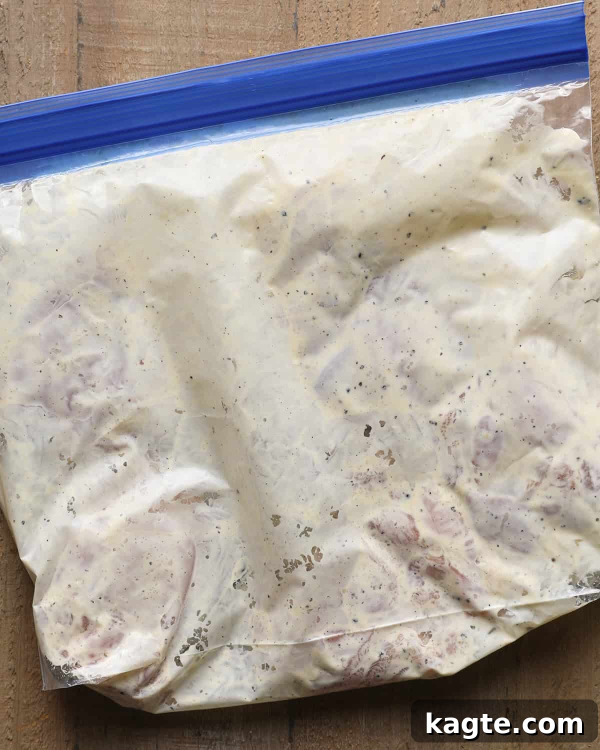 Crispy Baked Cornflake-Crusted Chicken Thighs 6 Boneless chicken thighs coated with the mayonnaise-Dijon binder in a zip-top bag.